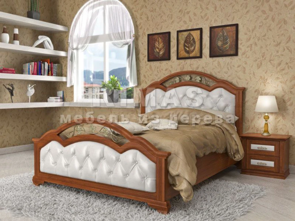 Кровать «Амелия Люкс (мягкая)» из массива дерева от производителя