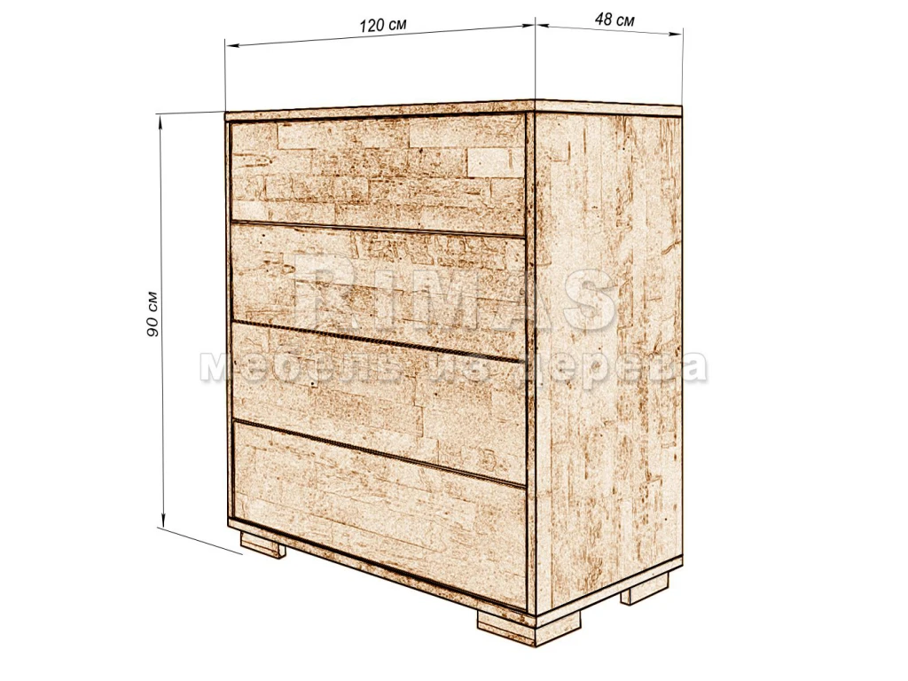Комод «Данте» из массива дерева от производителя большое фото 15