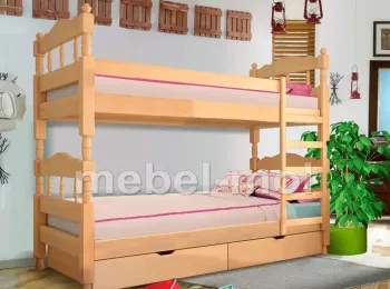 Детская кровать  «Двухъярусная Точеная»