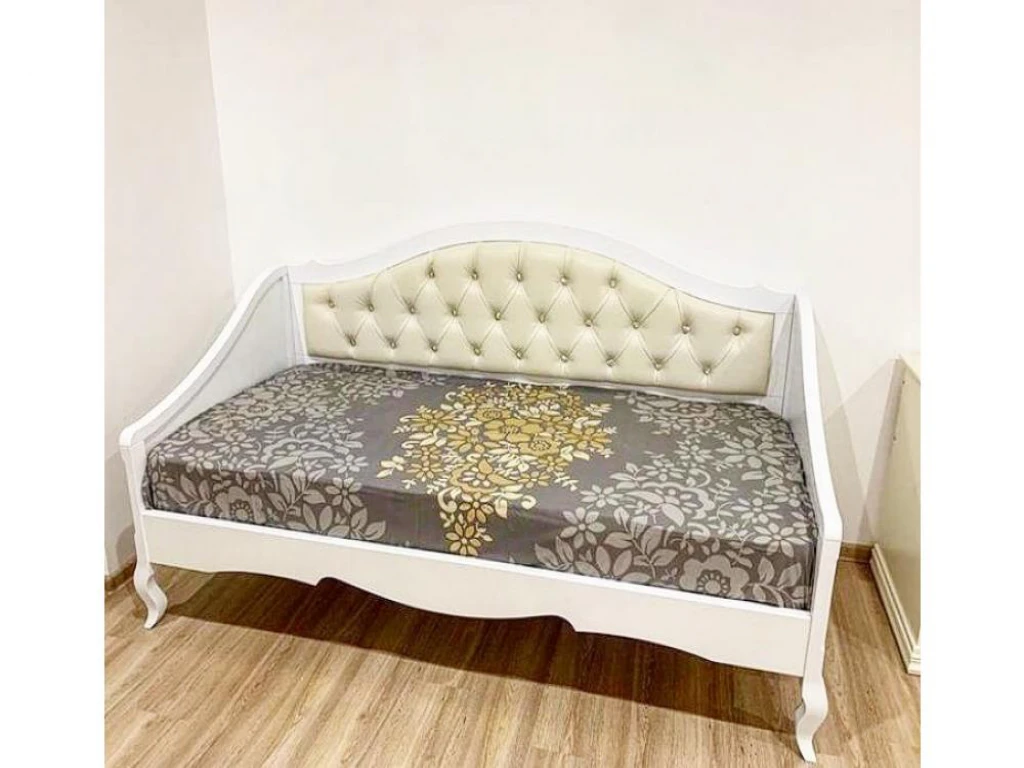 Детская кровать «Анджелика с каретной стяжкой» из массива дерева от производителя большое фото 2