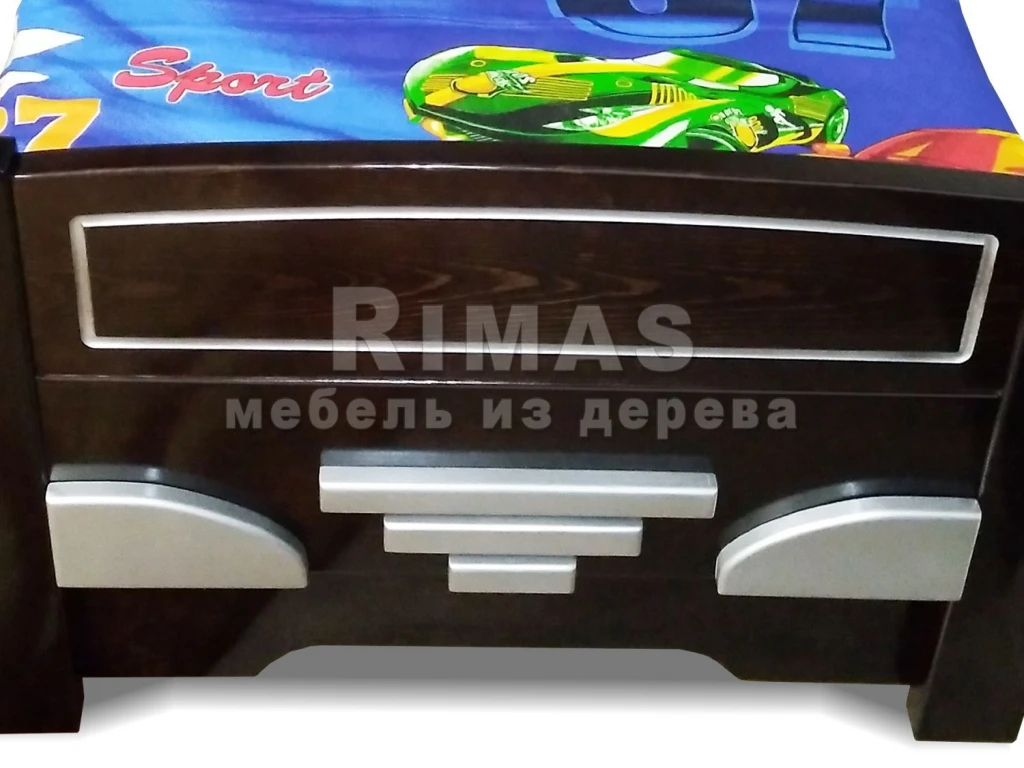Детская кровать «Автошка» из массива дерева от производителя большое фото 5