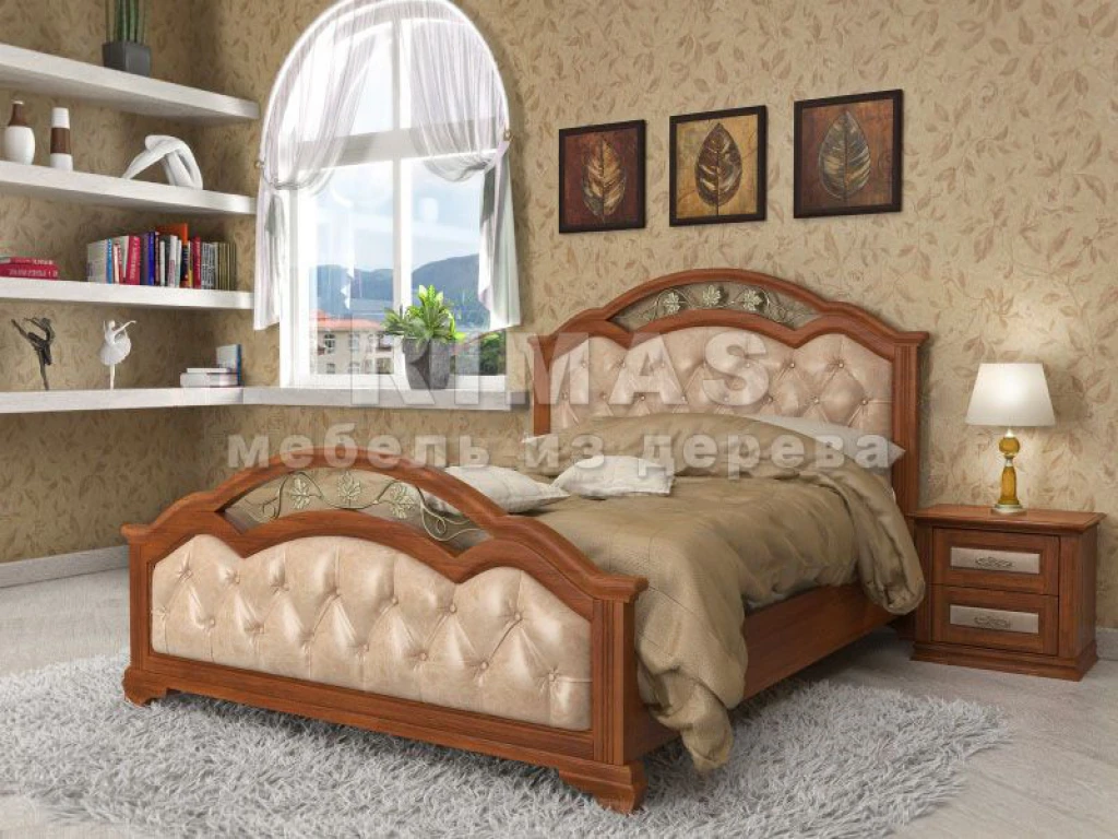 Кровать «Амелия Люкс (мягкая)» из массива дерева от производителя большое фото 2