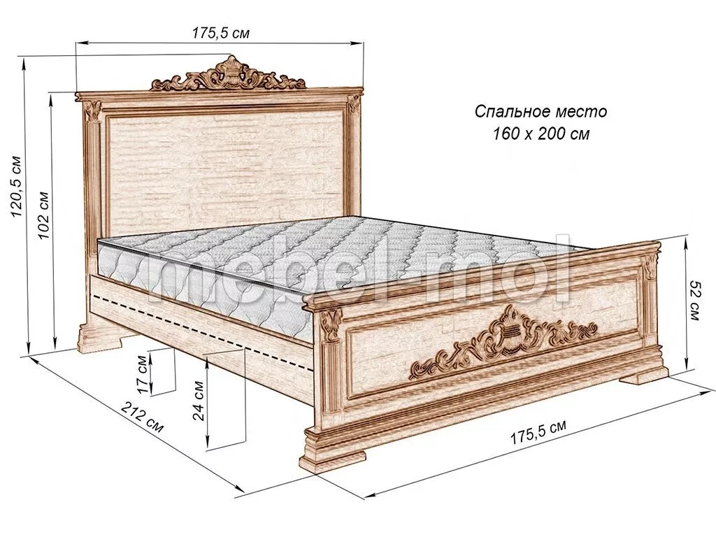 Кровать «Виктория» из массива дерева от производителя большое фото 3
