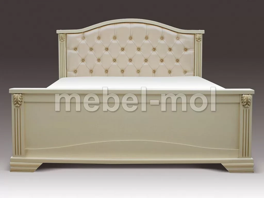 Кровать «Кливия с каретной стяжкой» из массива дерева от производителя большое фото 2