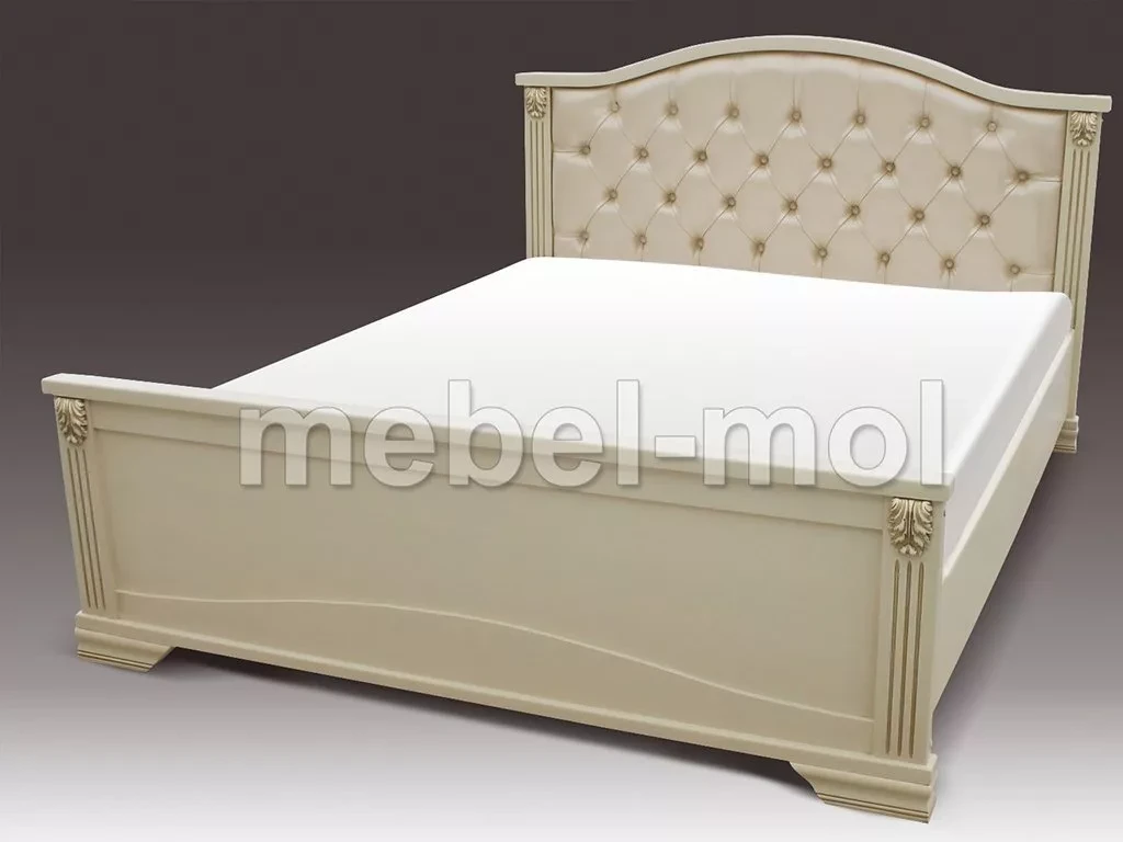 Кровать «Кливия с каретной стяжкой» из массива дерева от производителя большое фото 3