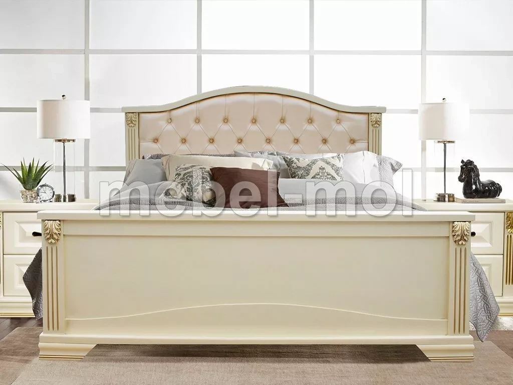 Кровать «Кливия с каретной стяжкой» из массива дерева от производителя большое фото 6