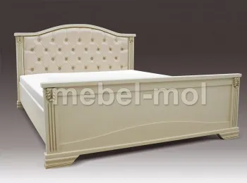Кровать с мягким изголовьем  «Кливия с каретной стяжкой»