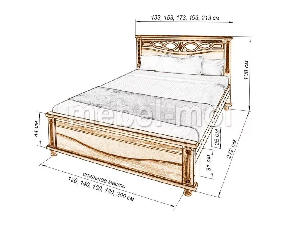 Кровать «Мелиса» из массива дерева от производителя большое фото 4