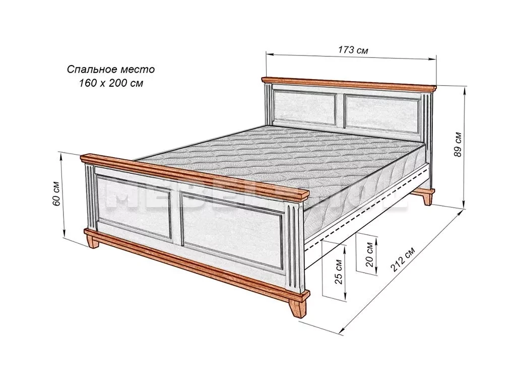 Кровать «Прованс Браун» из массива дерева от производителя большое фото 6