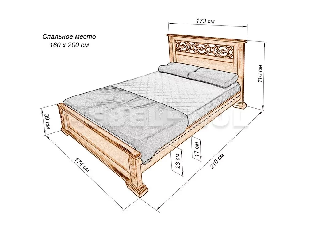 Кровать «Пальмира» из массива дерева от производителя большое фото 4