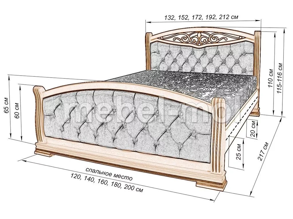 Кровать «Сицилия» из массива дерева от производителя большое фото 4