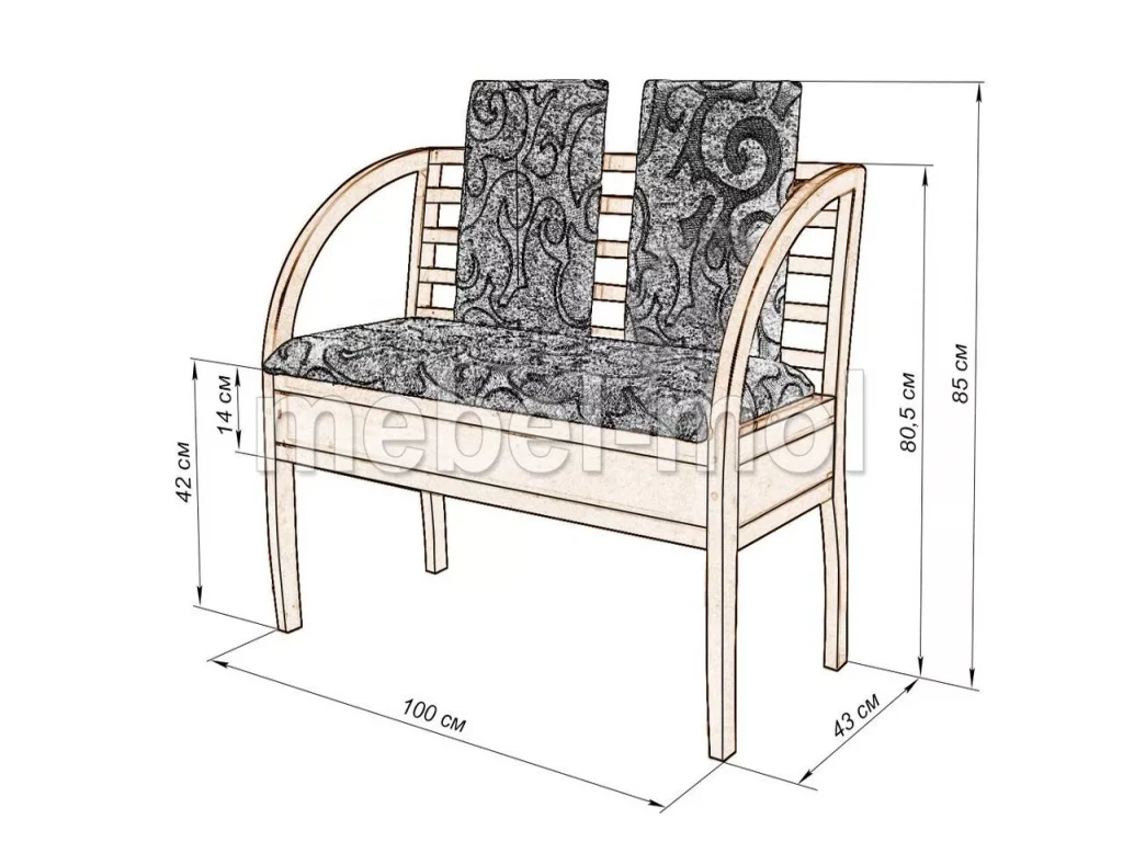 Кухонный уголок «Диван Грация (береза)» из массива дерева от производителя большое фото 4