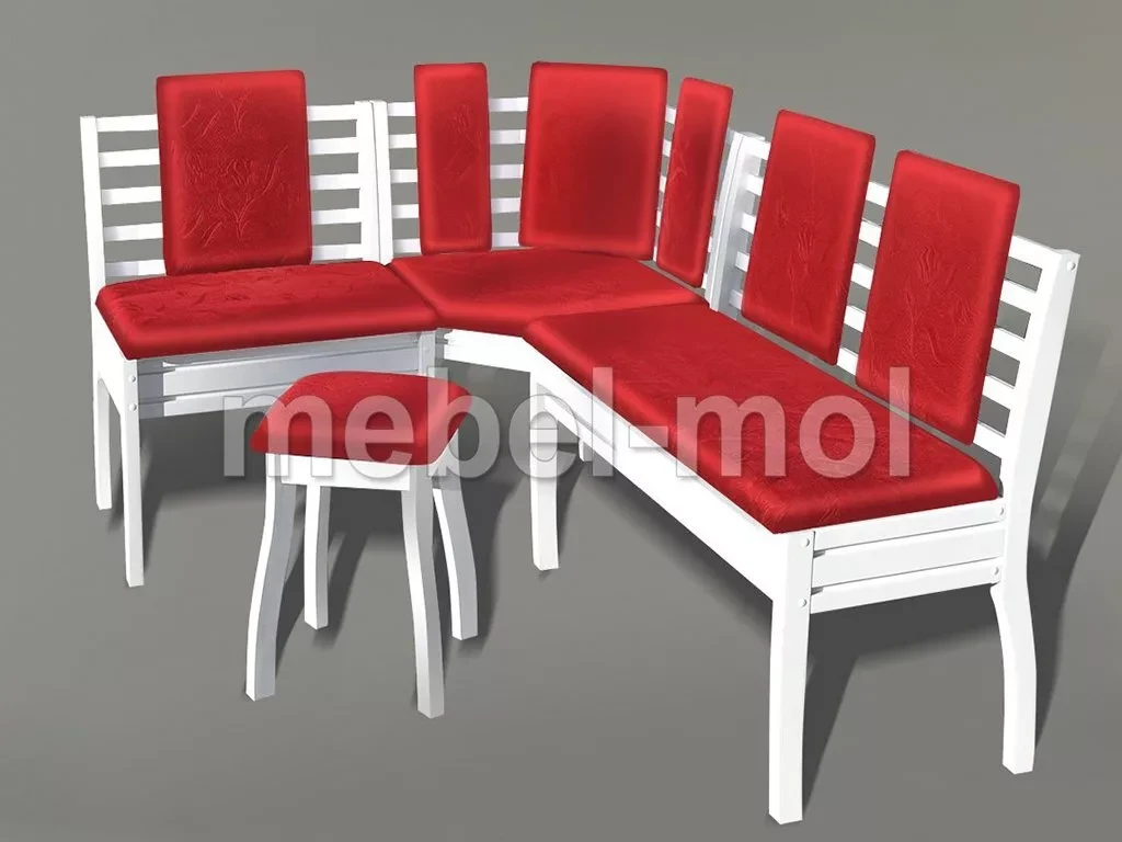 Кухонный уголок «Грация без подлокотников» из массива дерева от производителя большое фото 2