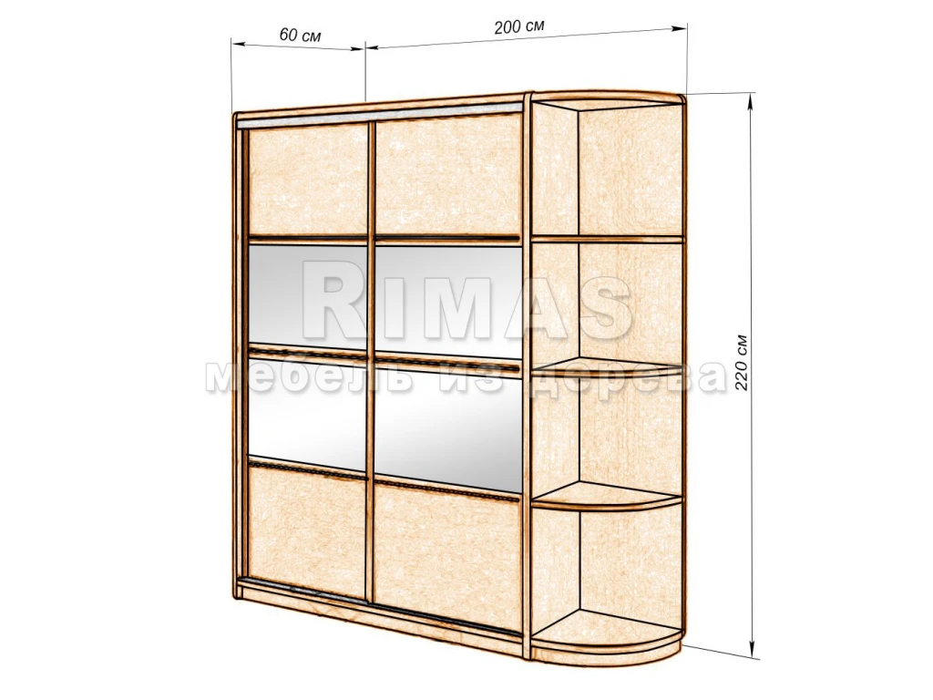 Шкаф «Вермонт 2» из массива дерева от производителя большое фото 3