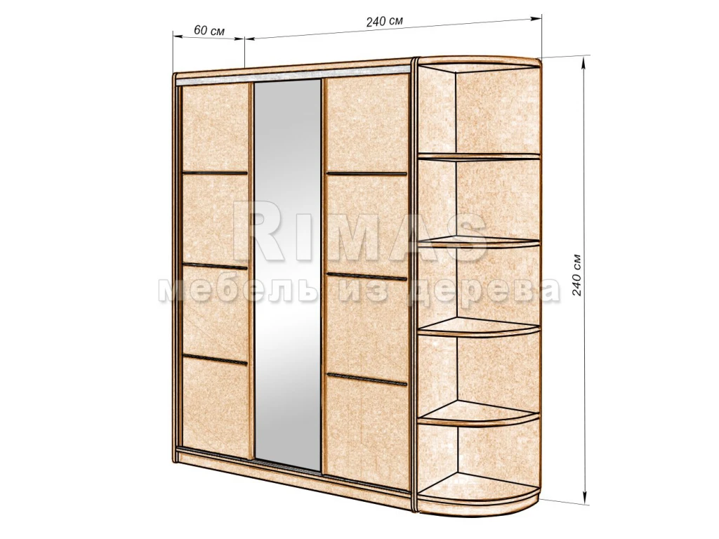 Шкаф «Вермонт 31» из массива дерева от производителя большое фото 2