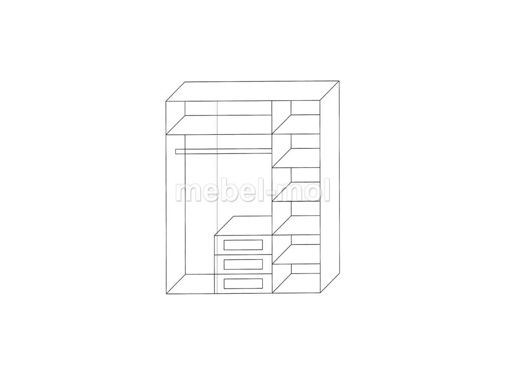 Шкаф «3-ств Дарина» из массива дерева от производителя большое фото 3