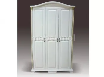 Белый шкаф  «3-х ств Оливия с гнутым багетом»