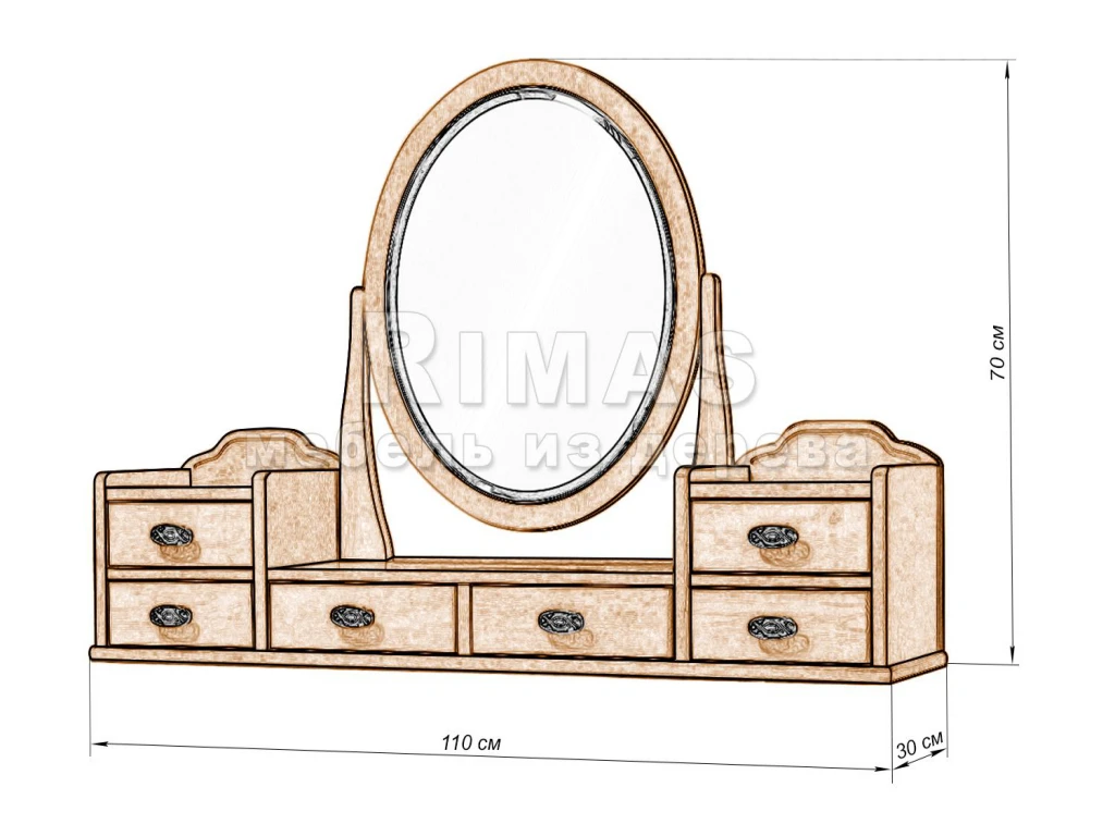 Стол «Валео с надстройкой» из массива дерева от производителя большое фото 6