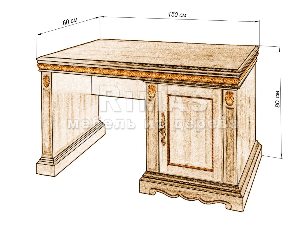 Стол «Милано 4» из массива дерева от производителя большое фото 3
