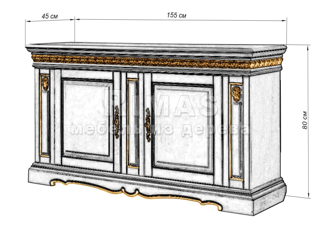 Тумба «Милано тв» из массива дерева от производителя большое фото 7