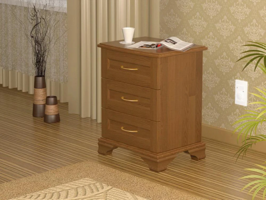 Тумба «Лира 3 ящика» из массива дерева от производителя большое фото 2